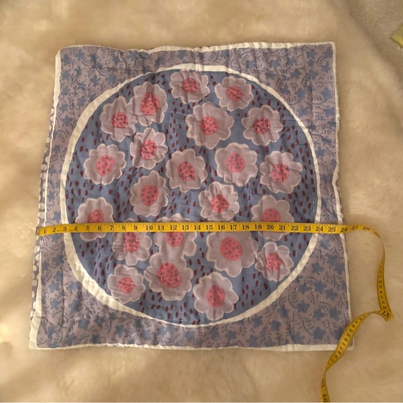 NWT Anthropologie NIEVE Euro sham multi color fabric large quilted 26 in square - Picture 10 of 11